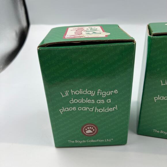 Boyds Bears 2 PENNY PENGUIN Naughty Nice Christmas Ornaments 2004 Holly-days NIB - Picture 10 of 11